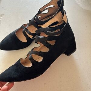 Sacha London Strappy   Black Suede Shoes Size 8